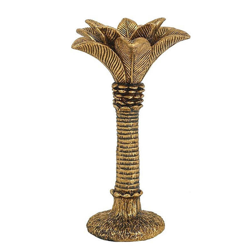 Подсвечник в форме пальмы с резными листьями и текстурным основанием Golden palm leaves Бронза Подсвечник в форме пальмы с резными листьями и текстурным основанием Golden palm leaves Бронза в Новосибирске | Loft Concept