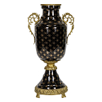 Ваза черного цвета из фарфора с золотистым узором и бронзовыми элементами Eden Garden porcelain and bronze варинант исполнения - 4 | Loft Concept в Новосибирске