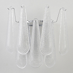 Бра с подвесками из рифленного стекла в форме капель на основании цвета хром Textured Glass варинант исполнения - 6 | Loft Concept в Новосибирске