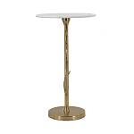 Столик с золотистым основанием в виде цветка и круглой мраморной столешницей Golden Snowdrop варинант исполнения - 3 | Loft Concept в Новосибирске