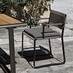 Дизайнерский стул с каркасом из металла с плетеными сиденьем и спинкой GREEN POINT Chair варинант исполнения - 6 | Loft Concept в Новосибирске