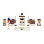 Настольный письменный набор из мрамора и лемезита с гербом и флагом России Marble Accessory варинант исполнения - 1 | Loft Concept в Новосибирске