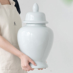 Ваза белая с крышкой однотонная Chinoiserie Ceramics варинант исполнения - 7 | Loft Concept в Новосибирске
