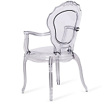 Прозрачный стул с подлокотниками LOUIS GHOST CHAIR Grey варинант исполнения - 8 | Loft Concept в Новосибирске
