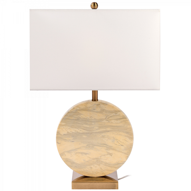 Настольная лампа Lua Grande Table Lamp beige marble Белый Бежево-серый Латунь в Новосибирске | Loft Concept 