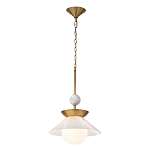 Подвесной светильник латунного цвета с конусовидным белым плафоном Quintiesse варинант исполнения - 3 | Loft Concept в Новосибирске