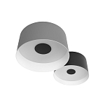 Потолочный светильник с 2-мя цилиндрическими абажурами серого и черного цвета Urban Dome варинант исполнения - 5 | Loft Concept в Новосибирске