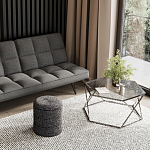 Пуф Three Gray в ткани букле серого цвета варинант исполнения - 4 | Loft Concept в Новосибирске