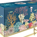 Буфет ручная роспись в морском стиле Cabinet Fondo Marino  варинант исполнения - 4 | Loft Concept в Новосибирске