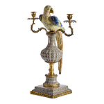 Подсвечникв образе попугая из фарфора с бронзовыми элементами Eden Garden варинант исполнения - 4 | Loft Concept в Новосибирске