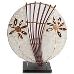 Настольная лампа из перламутра и дерева на подставке Indonesian Shell Flower варинант исполнения - 1 | Loft Concept в Новосибирске