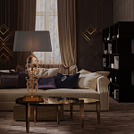 Настольная лампа на ажурном чугунном основании с серым абажуром Openwork Lamp варинант исполнения - 5 | Loft Concept в Новосибирске