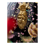 Ваза из фарфора черная с цветочной росписью и бронзовыми элементами Spring Garden варинант исполнения - 6 | Loft Concept в Новосибирске