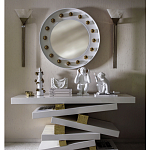 Зеркало белое с круглыми золотыми декоративными элементами Prince of the Church варинант исполнения - 2 | Loft Concept в Новосибирске