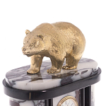 Часы настольные бронзовые с декором в виде медведя Bear Stone Clock варинант исполнения - 2 | Loft Concept в Новосибирске