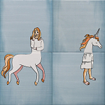 Плитка с узором Девочка единорог варинант исполнения - 2 | Loft Concept в Новосибирске