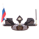 Настольный письменный набор из природного камня обсидиана коричневого Team leader варинант исполнения - 1 | Loft Concept в Новосибирске