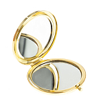 Зеркало карманное складное круглое из натурального камня Оникс в подарочной упаковке Gold Stone Mirrors варинант исполнения - 2 | Loft Concept в Новосибирске