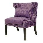 Полукресло с мягкой обивкой из жаккарда на 4-х ножках из массива березы Baroque Armchair violet варинант исполнения - 3 | Loft Concept в Новосибирске