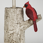 Настольная лампа с тканевым абажуром и основанием в виде птицы на дереве Simurq варинант исполнения - 4 | Loft Concept в Новосибирске