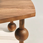 Обеденный стол деревянный с круглыми декоративными элементами на ножках Koko варинант исполнения - 2 | Loft Concept в Новосибирске