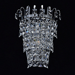 Бра настенное цвета хром с прозрачными квадратными хрустальными подвесками Crystal Regena варинант исполнения - 3 | Loft Concept в Новосибирске