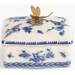 Фарфоровая шкатулка с бронзовой стрекозой Blue and White варинант исполнения - 4 | Loft Concept в Новосибирске