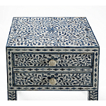 Тумбочка прикроватная White Pearl BEDSIDE CABINET 2 blue DRAWER варинант исполнения - 2 | Loft Concept в Новосибирске