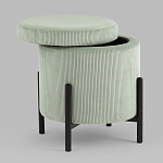 Светло-зеленый пуф на черных ножках SANJAY варинант исполнения - 2 | Loft Concept в Новосибирске