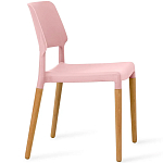 Пластиковый стул на ножках из массива бука Ferret Pink варинант исполнения - 3 | Loft Concept в Новосибирске