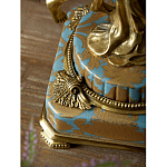 Ваза голубого цвета из фарфора с золотым растительным орнаментом и бронзовыми фигурками женщин Eden Garden porcelain and bronze варинант исполнения - 9 | Loft Concept в Новосибирске