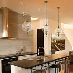 Подвесной светильник с прозрачным шарообразным стеклянным плафоном Feiss варинант исполнения - 6 | Loft Concept в Новосибирске