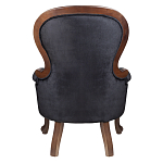 Кресло с мягкой обивкой из черного велюра на 4-х деревянных ножках Evelyn Classical Armchair варинант исполнения - 3 | Loft Concept в Новосибирске