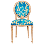 Стул из натурального бука с бирюзово-желтым узором Ikat Pattern бирюзовый варинант исполнения - 1 | Loft Concept в Новосибирске