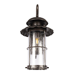 Уличный настенный светильник с цилиндрическим плафоном и изогнутым кованым каркасом Elysian Lanterns варинант исполнения - 4 | Loft Concept в Новосибирске