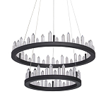 Люстра с двумя кольцами черного цвета с хрустальными элементами QUARTZ CRYSTAL варинант исполнения - 1 | Loft Concept в Новосибирске