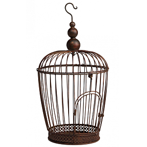 Декоративная клетка для птиц коричневая