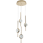 Люстра с 4-мя плафонами из хрустального шара Crystal Bubbles Gold Hanging Lamp варинант исполнения - 1 | Loft Concept в Новосибирске