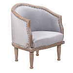 Кресло низкое с мягкой обивкой из велюра на 4-х деревянных ножках Emile Armchair grey варинант исполнения - 1 | Loft Concept в Новосибирске