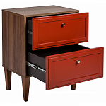 Тумба прикроватная красная из массива бука с 2-мя ящиками Wenge Light варинант исполнения - 3 | Loft Concept в Новосибирске