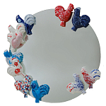 Зеркало круглое с декором в виде петушков Cockerel варинант исполнения - 1 | Loft Concept в Новосибирске