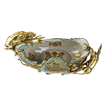 Чаша голубого цвета с оранментом и и бронзовыми фигурами леопардов Eden Garden варинант исполнения - 4 | Loft Concept в Новосибирске