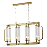 Люстра прямоугольная с 8-ю стеклянными плафонами цилиндрической формы Jeanette варинант исполнения - 2 | Loft Concept в Новосибирске