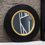 Зеркало в черной фактурной раме с золотым кантом Summon the Light варинант исполнения - 6 | Loft Concept в Новосибирске