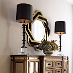 Зеркало восьмиугольное в черно-золотистой раме Pairing варинант исполнения - 3 | Loft Concept в Новосибирске