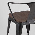 Черный глянцевый стул с сиденьем из натурального дерева TOLIX варинант исполнения - 7 | Loft Concept в Новосибирске