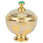 Сахарница металлическая с гравировкой и натуральным камнем Малахит в подарочной коробке Metal Stone Sugar Bowls варинант исполнения - 1 | Loft Concept в Новосибирске