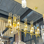 Люстра подвесная прямоугольная с 10-ю цилиндрическими плафонами LIAISON варинант исполнения - 3 | Loft Concept в Новосибирске