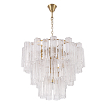 Люстра круглая многоярусная с прозрачными подвесками из стекла Hexagon Tube Light варинант исполнения - 2 | Loft Concept в Новосибирске