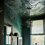 Обои ручная роспись Silk Tree Blossom on Sung Green Williamsburg варинант исполнения - 2 | Loft Concept в Новосибирске